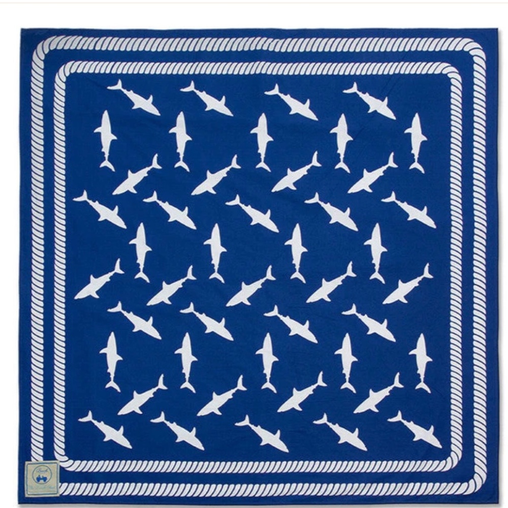 BEACH ROAD: Shark Print Beach Sheet. Color: Blue  - New